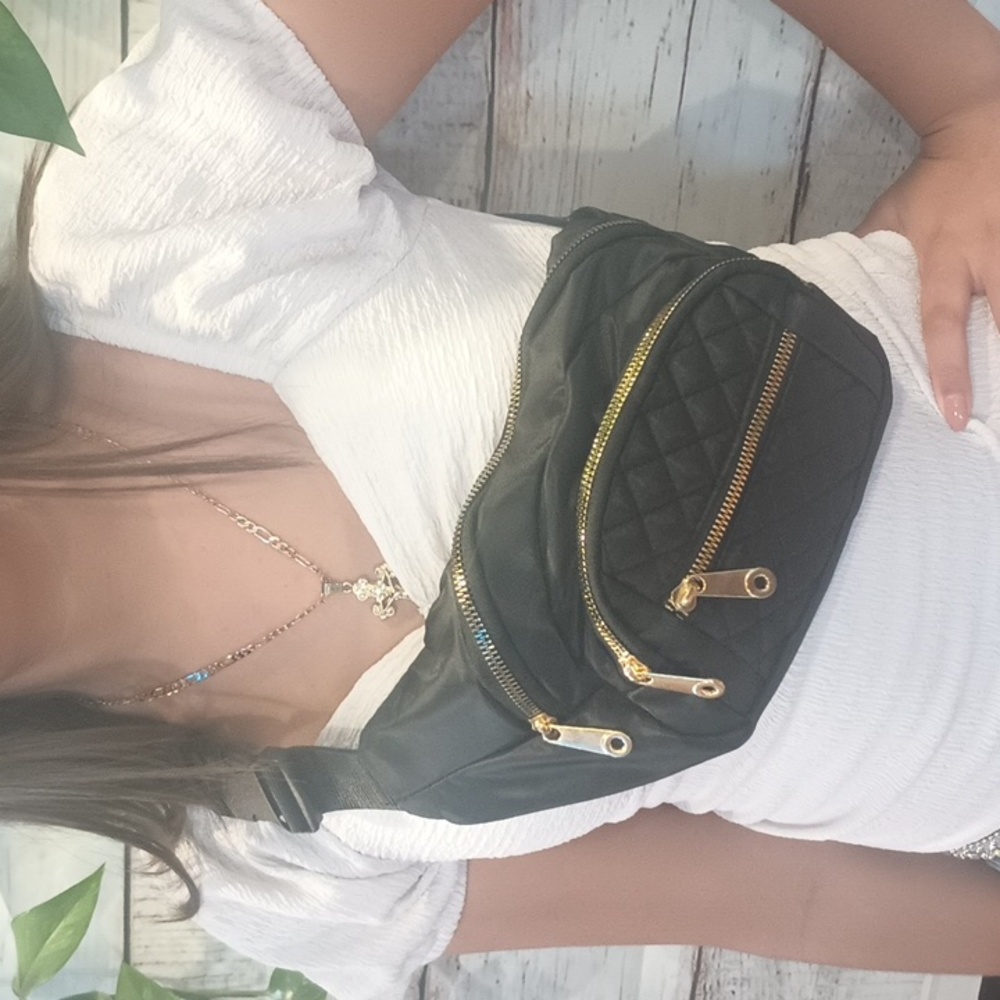 Black Fashion Fanny Pack Belt Bag